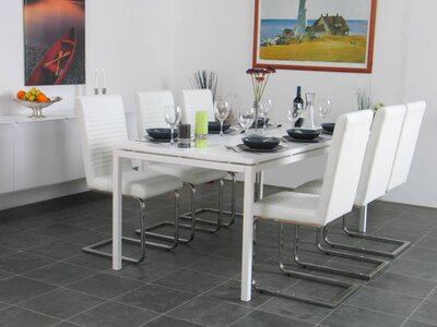 Eetkamertafel Peak wit mat glanzend design