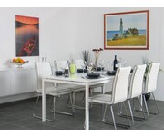 Eetkamerset Peak 2 , tafel met 6 witte stoelen 