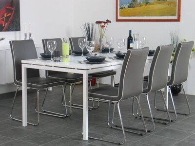 Grey Peak design eetkamerset tafel + stoelen