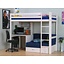 Hoogslaper wit met bureau, bank en kussenset blauw Thuka