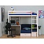 Hoogslaper wit met bureau, bank en kussenset blauw Thuka