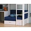 Hoogslaper wit met bureau, bank en kussenset blauw Thuka