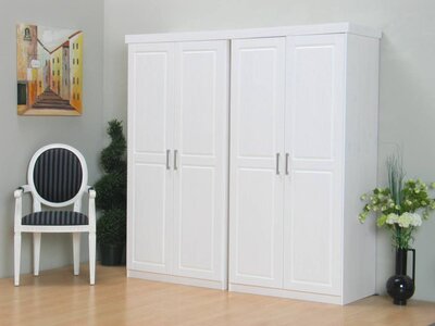 4deurs kast wit 2x2 Oslo kledingkast