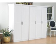 Stijlvolle 5deurs kastenwand Oslo wit hang-leg combinatie 