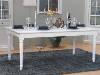 Eetkamertafel Mozart wit landelijke barok tafel