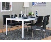 Milan eethoek tafel wit met 6 stoelen Denver 