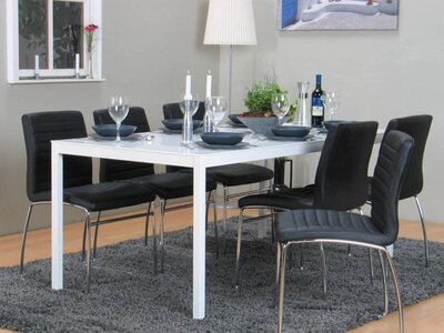 Milan eethoek tafel wit met 6 stoelen Denver