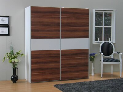 Tvilum Zweefdeurkast walnoot wit 2drs Pegasus