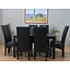 Eethoek zwart tafel met 8 stoelen