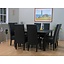 Eethoek zwart tafel met 8 stoelen