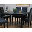 Eethoek zwart tafel met 8 stoelen