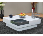 Wit hoogglans salontafel vierkant design 