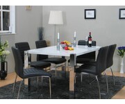 Eethoek Jason tafel wit design met 6 stoelen Denver 