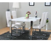 Design eethoek Jason met 4 witte stoelen Fiesta 