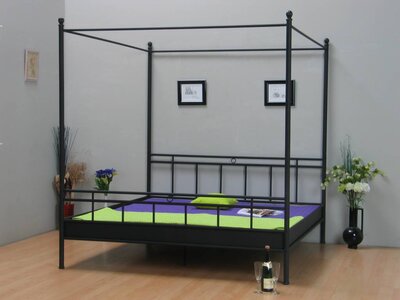 Hemelbed zwart 140x200