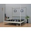 Vanillewit hemelbed metalen twijfelaar 140x200