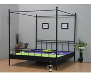 Hemelbed zwart metaal 180x200 