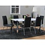 Eethoek design tafel Jason met 6 zwarte stoelen Patricia