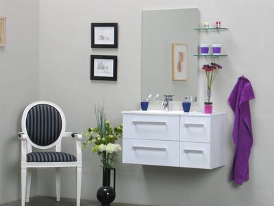 Badmeubel Nicosia one deluxe wit hoogglans