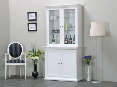 Tvilum Vitrinekast Venetië 2drs winkelkast wit