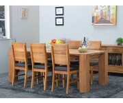 Eethoek Mark massief eiken tafel met 6 eiken stoelen 