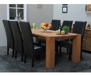 Eethoek Mark eiken tafel met stoelen Giessen 