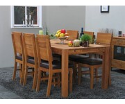 Eetkamerset eiken Mark 180 x 90 met eiken stoelen 