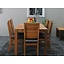Massief eiken eettafel 160 x 90 en 6 eiken stoelen