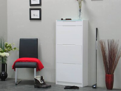 Schoenenkast Berlijn wit hoogglans met lade