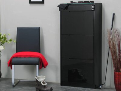 Design schoenenkast Berlijn zwart hoogglans