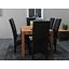 Eethoek Mark 90 x 180 met 6 zwarte stoelen
