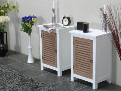 Set van 2 nachtkastjes Palma wit