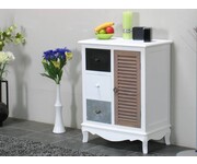 Dressoir met 3 lades en deur wit antiek gepatineerd 