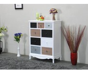 Antiek gepatineerd dressoir met 9 lades 