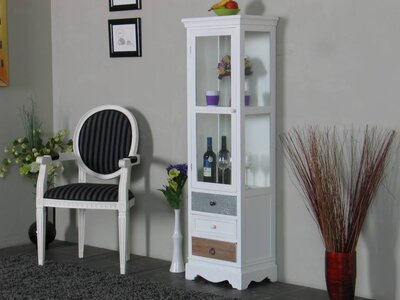 Witte vitrinekast met 3 lades Alicante