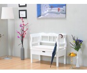 Halbank massief hout wit 90 cm breed 