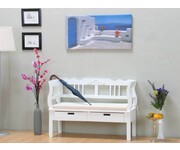 Massief houten halbank wit 120 cm breed 