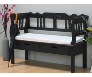 Halbank massief hout zwart 120 cm breed 