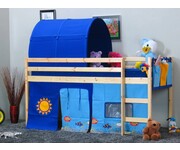 Halfhoogslaper Louise 90x200 met blauwe decoratie 