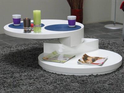 Salontafel rond wit hoogglans design Rotondi
