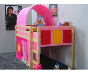 Roze katoenen opbergtas voor aan het bed 