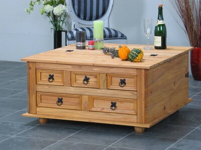 Mexico dekenkist salontafel met laden