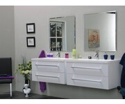 Badmeubel dubbele wastafel Sara wit hoogglans 