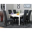 Eethoek Mozart tafel wit met 6 stoelen zwart Giessen