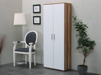 Tvilum Schoenenkast hoog walnoot wit Pegasus