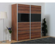 Zweefdeurkast walnoot zwart 200x182 cm Tvilum