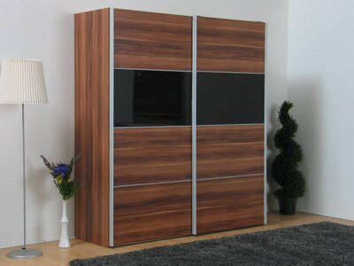 Tvilum Zweefdeurkast walnoot zwart 200x182 cm
