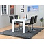 Eethoek Dover witte tafel met 4 zwarte draaistoelen