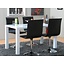 Eethoek Dover witte tafel met 4 zwarte draaistoelen