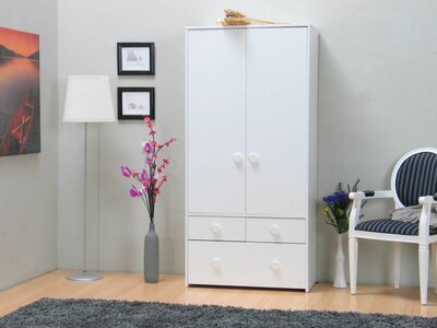 Tvilum Tweedeurs kledingkast wit Combee